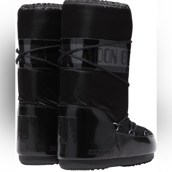 Moon Boots - Black Icon Glance Unisex Boots Size EU 39 - EU 41 (fits US 8- 9.5) - Picture 2 of 12